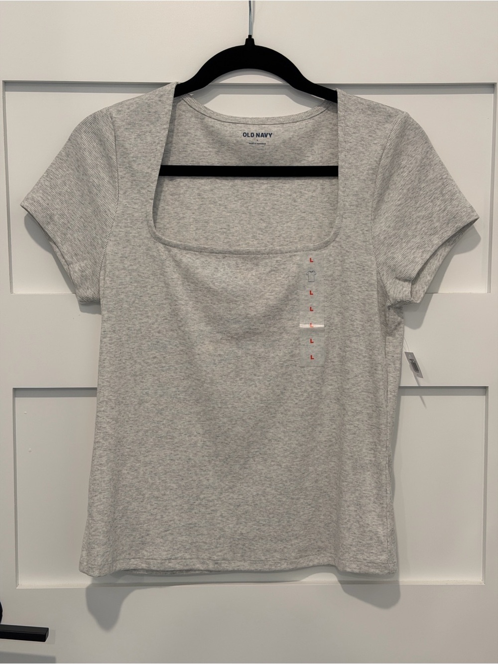 Old Navy Heather Gray Square Neck Short Sleeve Tee